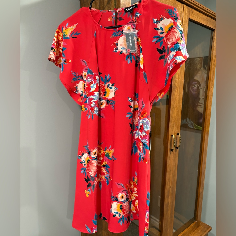 Salmon Floral Dress by Express